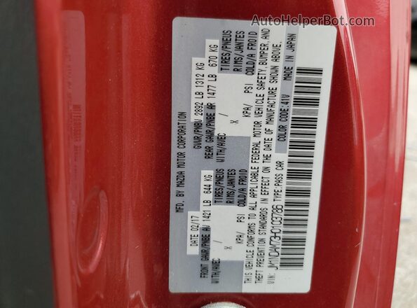 JM1NDAM73H0103786 2017 MAZDA MX-5 Maroon Widok komory silnika