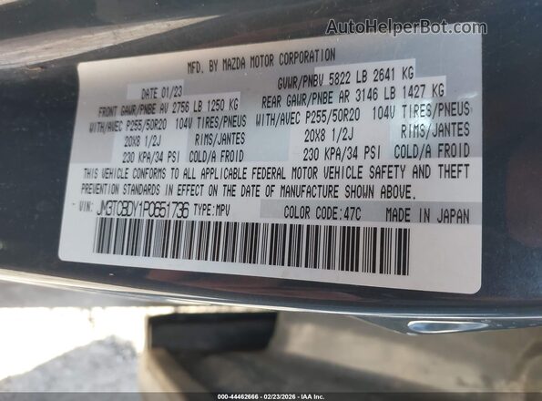 JM3TCBDY1P0651736 2023 MAZDA CX-9 Серый Вид подкапотного пространства