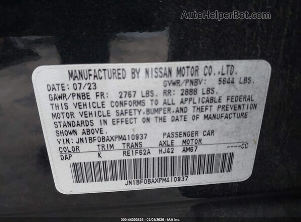 JN1BF0BAXPM410937 2023 NISSAN ARIYA Black Vista del compartimento del motor