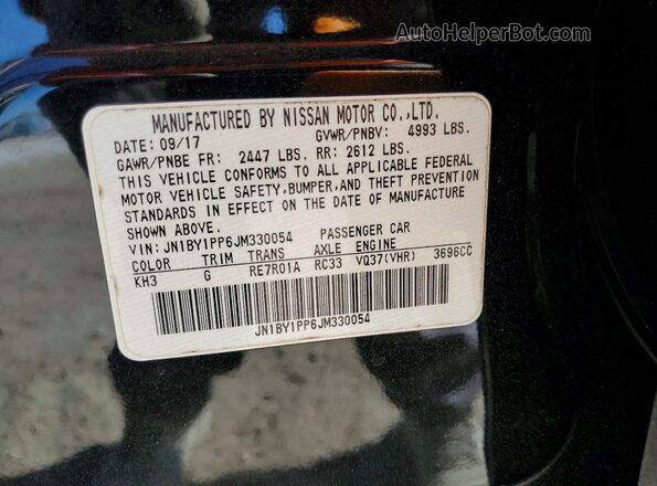 JN1BY1PP6JM330054 2018 INFINITI Q70L Black 