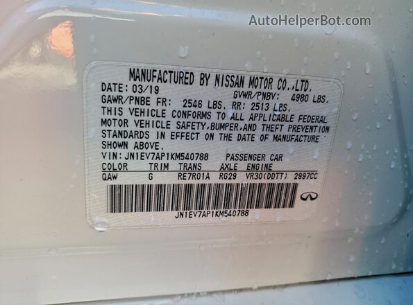 JN1EV7AP1KM540788 2019 INFINITI Q50 Белый 