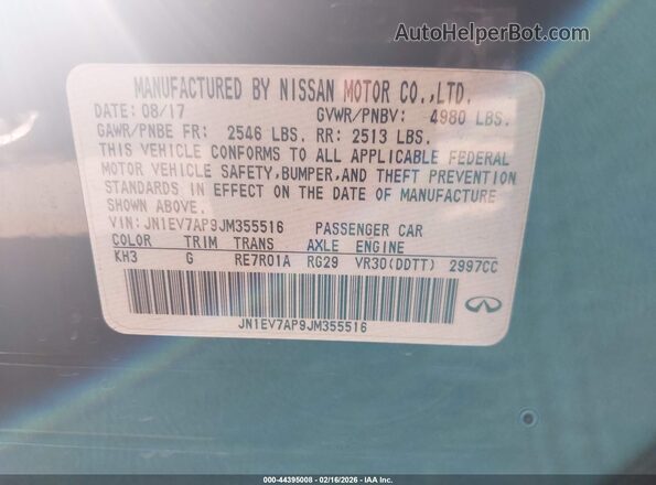 JN1EV7AP9JM355516 2018 INFINITI Q50 Black Widok komory silnika