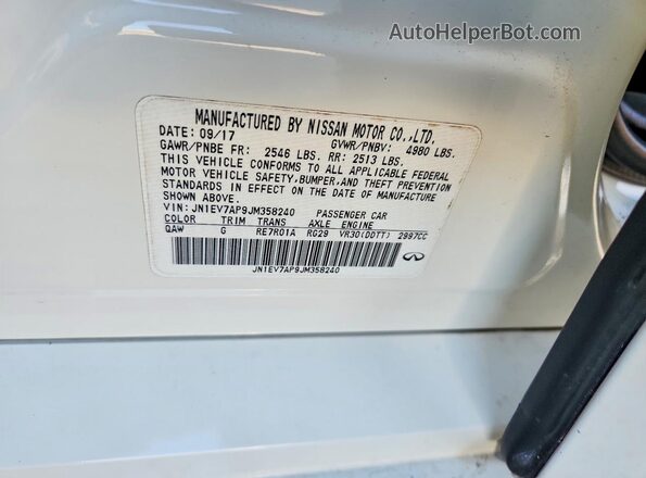 JN1EV7AP9JM358240 2018 INFINITI Q50 Белый 