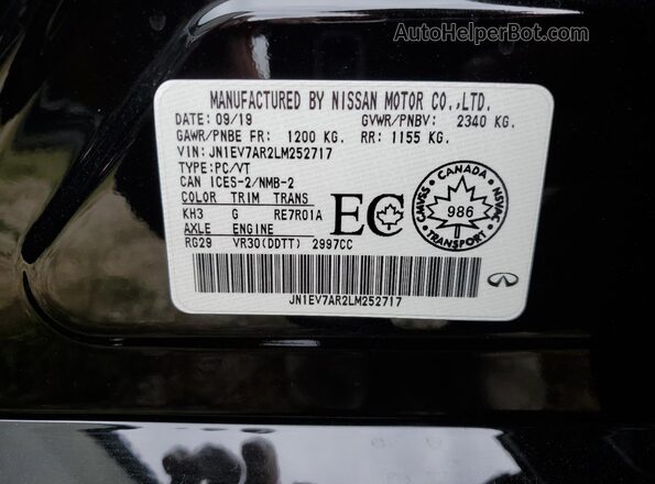 JN1EV7AR2LM252717 2020 INFINITI Q50 Black Շարժիչի բաժամունքի տեսք
