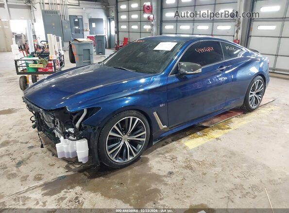 JN1EV7ELXHM554463 2017 INFINITI Q60 Blue წინა მარცხენა ხედი სამი მეოთხედიდან