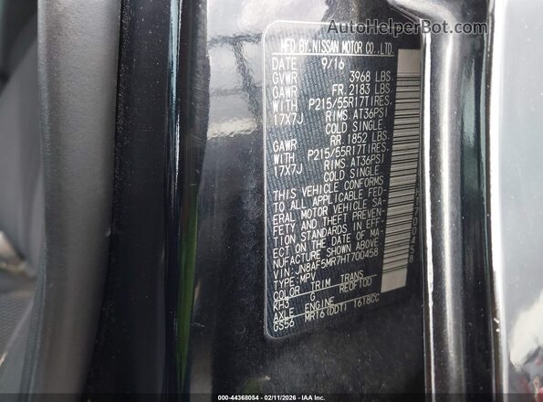 JN8AF5MR7HT700458 2017 NISSAN JUKE Black Engine compartment view