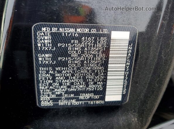 JN8AF5MV7HT752122 2017 NISSAN JUKE Black 