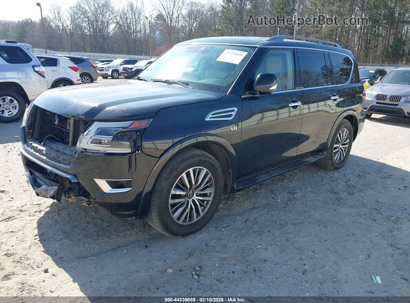 JN8AY2BAXM9371249 2021 NISSAN ARMADA Black Առջևի ձախ երեք քառորդ տեսարան