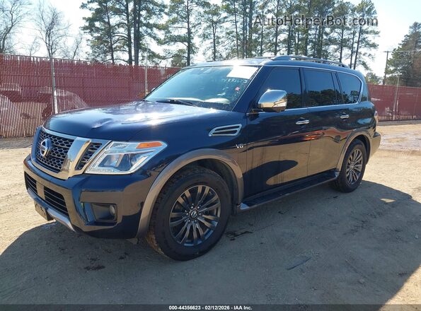 JN8AY2NE4J9735014 2018 NISSAN ARMADA Blue Առջևի ձախ երեք քառորդ տեսարան