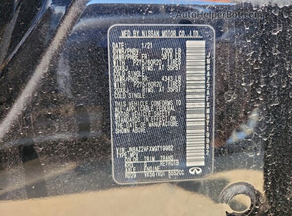 JN8AZ2AFXM9719982 2021 INFINITI QX80 Черный 
