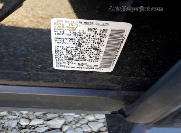 JN8DF0BF6SM764128 2025 NISSAN ARIYA Black VIN კოდის სტიკერის ხედი