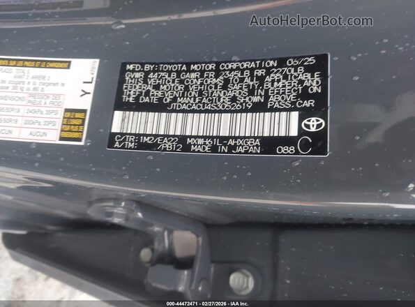 JTDACACU4S3052619 2025 TOYOTA PRIUS Dark Blue ძრავის განყოფილების ხედი