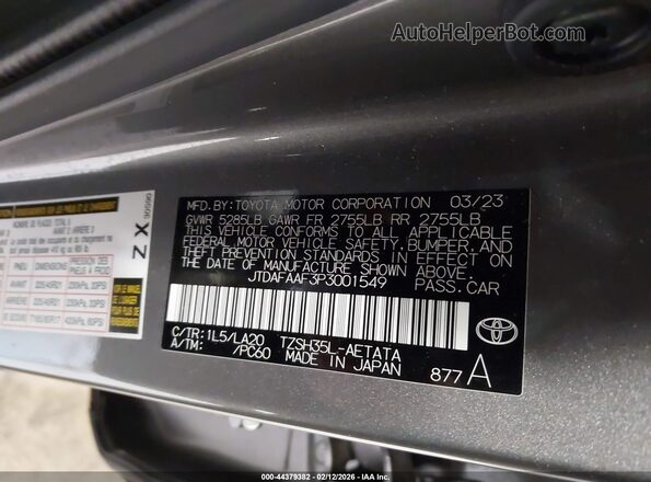 JTDAFAAF3P3001549 2023 TOYOTA CROWN Silver Вид підкапотного простору