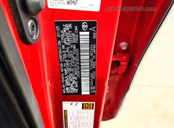 JTDAFAAF3P3003639 2023 TOYOTA CROWN Красный Вид подкапотного пространства