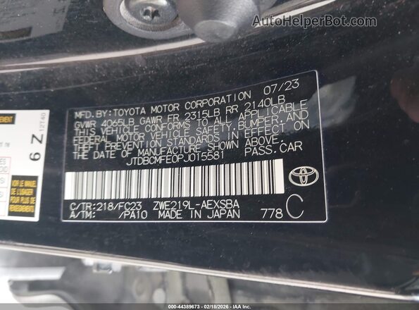 JTDBCMFE0PJ015581 2023 TOYOTA LL Black Widok komory silnika