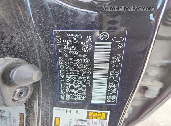 JTDKAMFU5N3165295 2022 TOYOTA PRIUS Black 