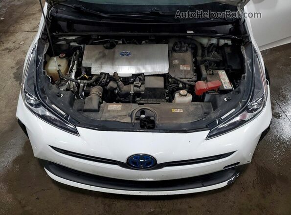 JTDKARFU4K3070686 2019 TOYOTA PRIUS White Widok komory silnika