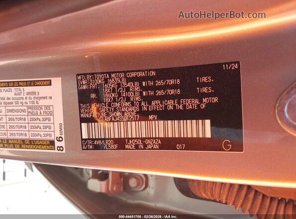 JTEABFAJ4S5012517 2025 TOYOTA LAND CRUISER Gray 