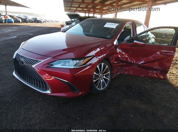 JTHBZ1B19K2003382 2019 LEXUS ES 350 Red Vista tres cuartos delantera izquierda