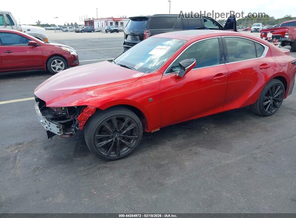JTHBZ1B22R5078328 2024 LEXUS IS 350 Red წინა მარცხენა ხედი სამი მეოთხედიდან