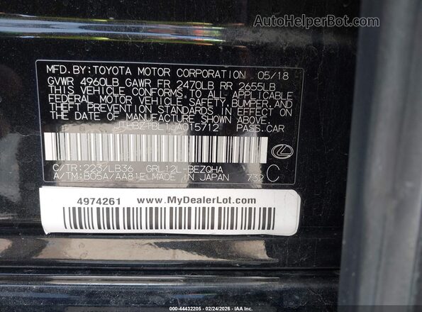 JTHBZ1BL1JA015712 2018 LEXUS GS 350 Black Вид підкапотного простору