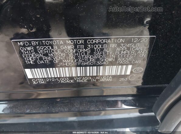 JTHD51FF6M5013640 2021 LEXUS LS 500 Black 