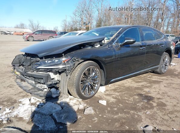 JTHD51GF2L5008027 2020 LEXUS LS 500 Black Առջևի ձախ երեք քառորդ տեսարան