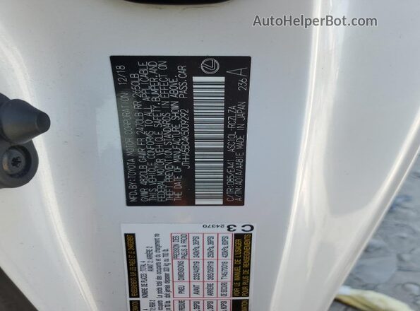 JTHHA5BC4K5009292 2019 LEXUS RC White Շարժիչի բաժամունքի տեսք