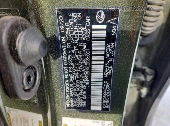 JTHP9JBH9L2036001 2020 LEXUS UX Green Շարժիչի բաժամունքի տեսք