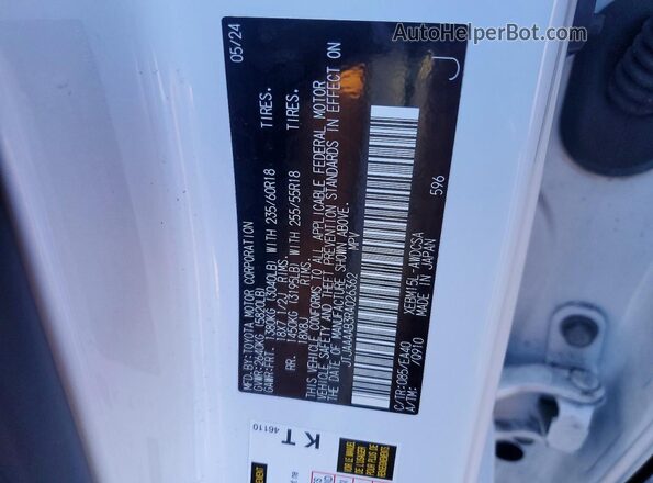 JTJAAAAB3RA026362 2024 LEXUS RZ White VIN კოდის სტიკერის ხედი