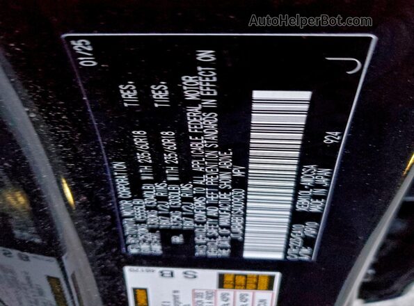JTJABABB1SA009030 2025 LEXUS RZ Black Vista de la etiqueta del VIN
