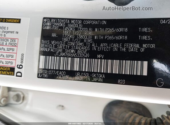 JTJAM7BX6N5330549 2022 LEXUS GX 460 White Շարժիչի բաժամունքի տեսք