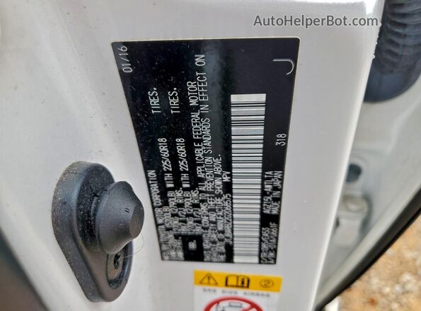 JTJBARBZ2G2068575 2016 LEXUS NX White Вид наклейки з VIN-кодом