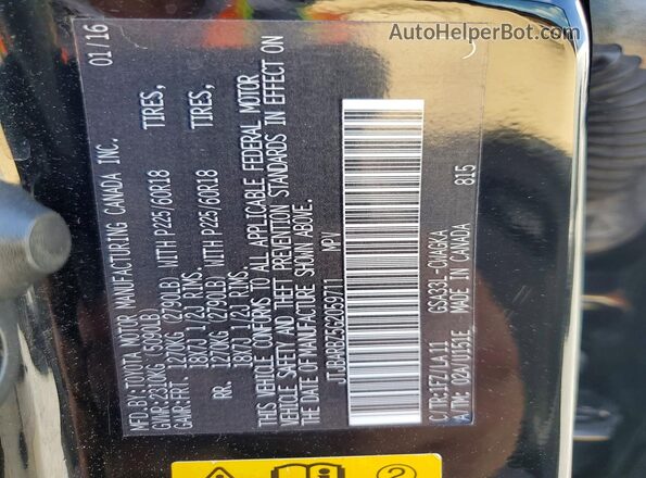 JTJBARBZ5G2059711 2016 LEXUS NX Черный Панорамный вид салона 360°