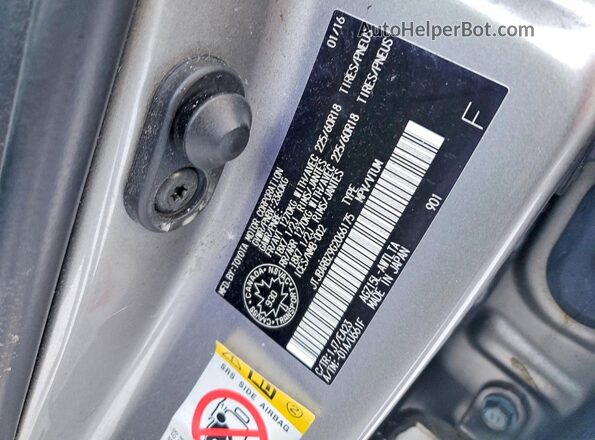 JTJBARBZ9G2066175 2016 LEXUS NX Silver Вид наклейки з VIN-кодом