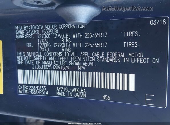 JTJBJRBZ5J2091579 2018 LEXUS NX 300H Black Widok komory silnika