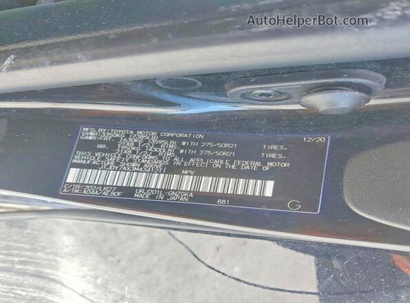 JTJDY7AX3M4341211 2021 LEXUS LX Black VIN կոդի պիտակի տեսք