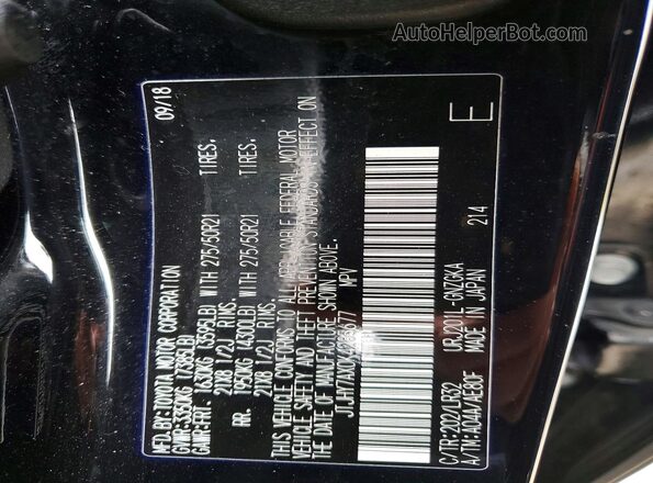 JTJHY7AX0K4285677 2019 LEXUS LX Black VIN sticker view