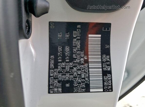 JTJHY7AX3J4265986 2018 LEXUS LX White VIN კოდის სტიკერის ხედი