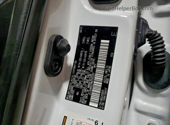 JTJSARDZ9M2255207 2021 LEXUS NX White VIN կոդի պիտակի տեսք