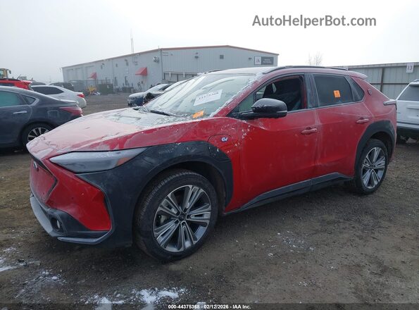 JTMABABA6SA094487 2025 SUBARU SOLTERRA Red Առջևի ձախ երեք քառորդ տեսարան