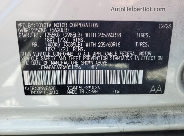 JTMABABA9RA051756 2024 SUBARU SOLTERRA White 