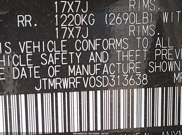 JTMRWRFVOSD313638 2025 TOYOTA LE Белый Вид подкапотного пространства