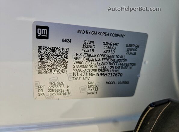 KL47LBE20RB217670 2024 BUICK OTHER Белый Вид подкапотного пространства