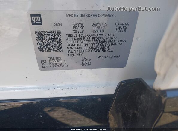 KL47LBEPXSB086815 2025 BUICK OTHER White Widok komory silnika