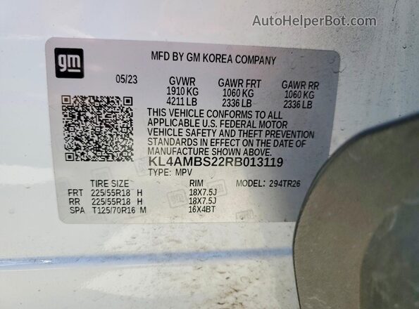 KL4AMBS22RB013119 2024 BUICK ENCORE White Вид підкапотного простору
