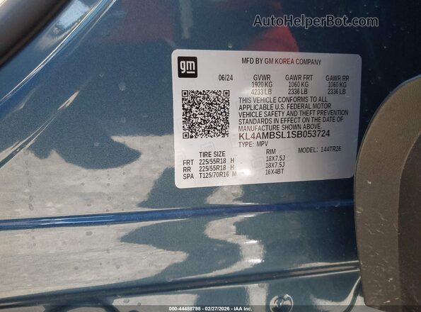 KL4AMBSL1SB053724 2025 BUICK ENCORE Blue Vista del compartimento del motor