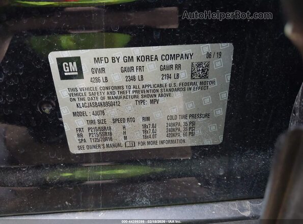 KL4CJASB4KB950412 2019 BUICK ENCORE Black 