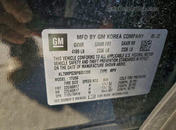 KL79MPS28PB051289 2023 CHEVROLET TRAILBLAZER Черный Панорамный вид салона 360°