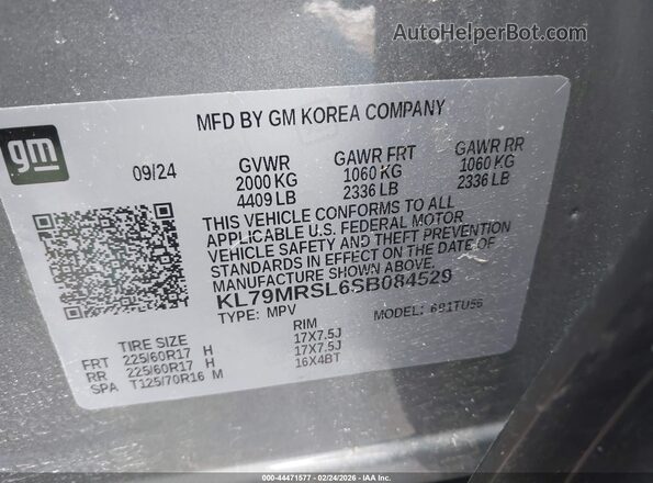 KL79MRSL6SB084529 2025 CHEVROLET TRAILBLAZER Gray Widok komory silnika